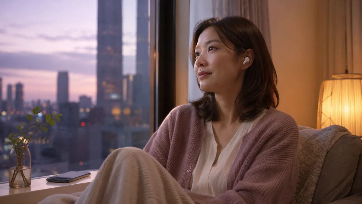 恋愛の悩みを声で話し受け止めてもらって少し安心した女性