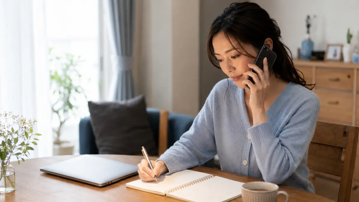 オンラインの無料相談で婚活費用と活動方法を確認する30代女性